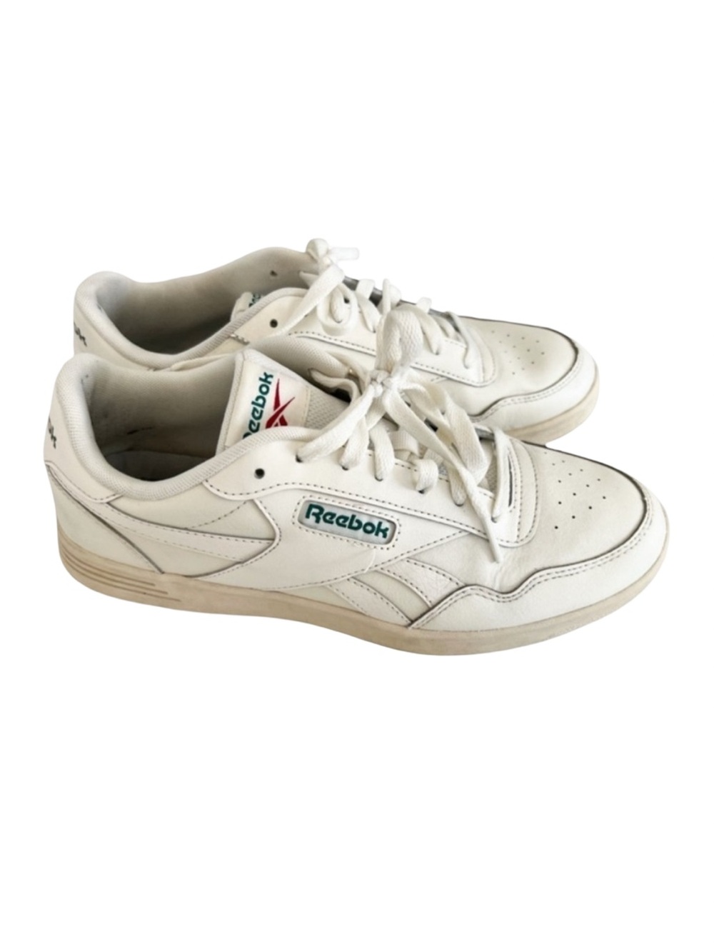 Reebok White Sneakers sz 8.5 Reebok Court Advance Sneaker green logo